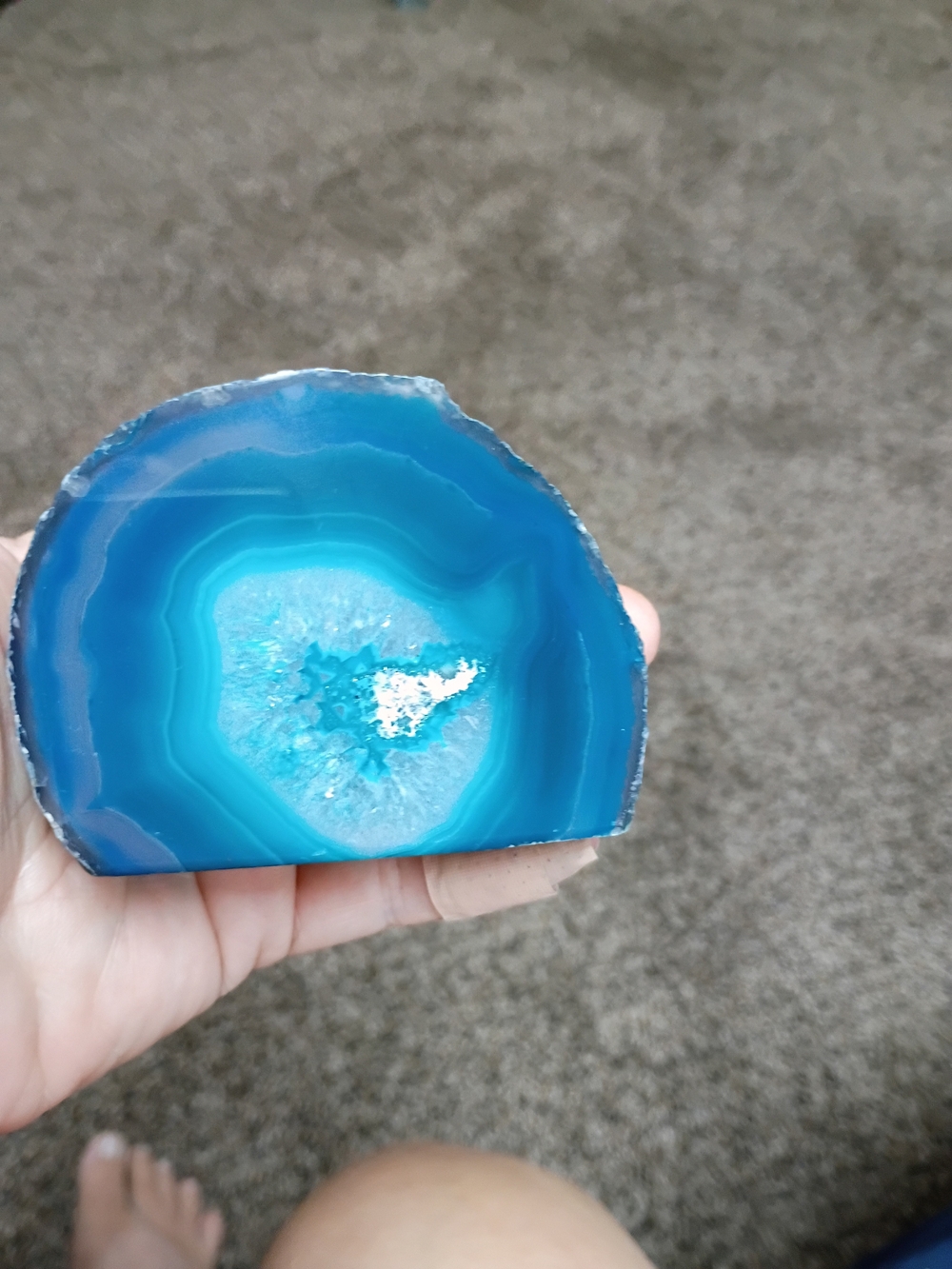 Blue Agate Geode Slice